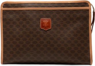 Celine Clutch Macadam in tela cerata 2018 - Marrone