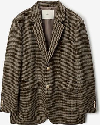 Dunst Oversize-Hahnentritt-Blazer aus Wolle