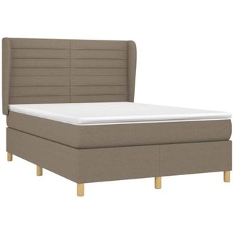 vidaXL Vidaxl - Cama Box Spring Con Colch&oacute;n Tela Gris Taupe 140x190 Cm