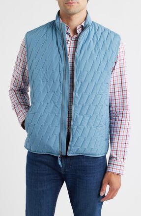 Johnnie-O Belfry Quilted Vest in Mid Blue at Nordstrom, Size Xx-Large