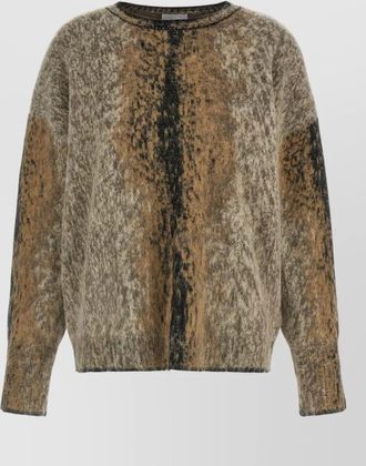 Nude alpaca wool oversized abstract pattern sweater