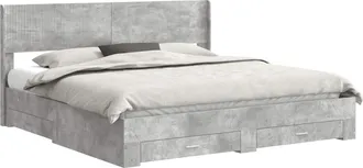 vidaXL Estructura De Cama Con Almacenamiento Y Cabecero Gris Hormig&oacute;n Vidaxl