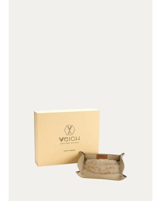 Weich Couture Alpaca Todo Leather & Alpaca Fur Square Catchall Tray