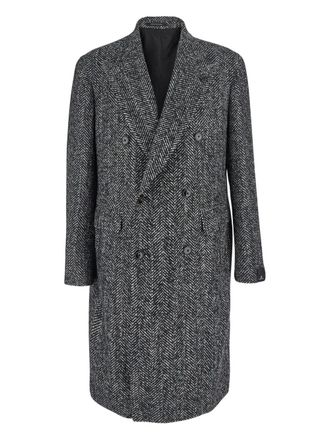 Tagliatore herringbone double-breasted coat - men - Acrylic/Polyester/Polyamide/Wool - 50 - Grey