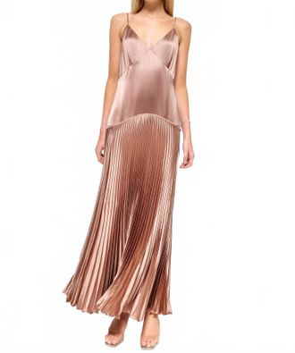 Cami NYC Jennelyn Pleated Gown In Mink