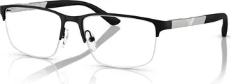 Emporio Armani 56mm Rectangle optical glasses in Black at Nordstrom