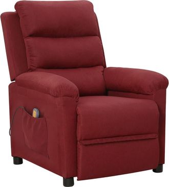 vidaXL Vidaxl - Sill&oacute;n De Masaje De Tela Rojo Tinto
