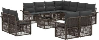 vidaXL Conjunto De Sof&aacute;s De Jard&iacute;n 12 Uds. Gris Y Gris Oscuro Vidaxl