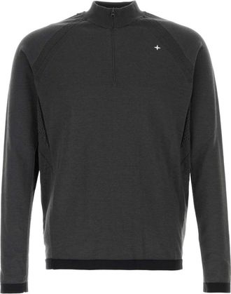 Stone Island Dark Grey Logo Sweaters
