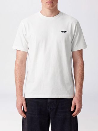 Autry T-shirt girocollo in cotone con logo ricamato a contrasto