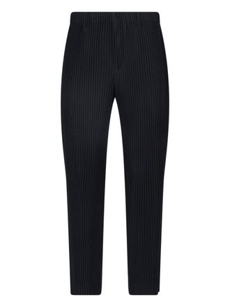 Homme Pliss&eacute; Issey Miyake Black Pleated Straight-Leg Pants