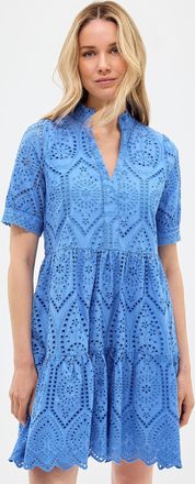 Y.A.S Womens Broderie anglaise tiered minidress