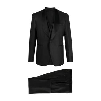 Tagliatore Single Breasted Suits, male, Black, Size: XL Tagliatore Dresses Black