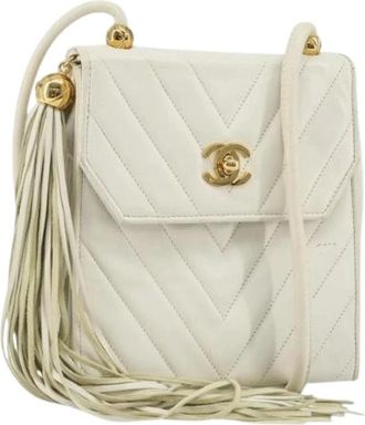 Chanel Pre-owned Cross Body Bags, female, White, Size: ONE SIZE Pre-owned Vintage Cross Body Bag