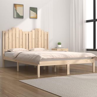vidaXL Estructura De Cama Doble Sin Colch&oacute;n Madera Maciza Vidaxl