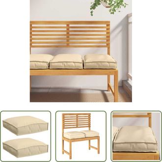 vidaXL Cuscino impermeabile - Cuscino 2 pcs Beige 40 x 40 x 8 cm Tessuto Oxford