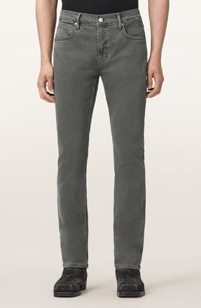 AllSaints Sid Ultra Slim Fit Jeans in Khaki Grey at Nordstrom, Size 32 X 32