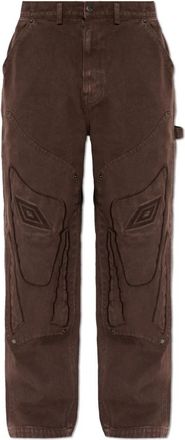 Umbro Shinguard Canvas Pants - Heren - Regular Fit Jeans - Bruin - L - Katoen - Jeans