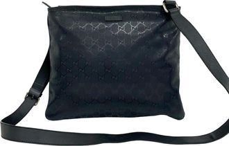 Gucci Navy Pvc Leather Shoulder Bag (Pre-Owned)