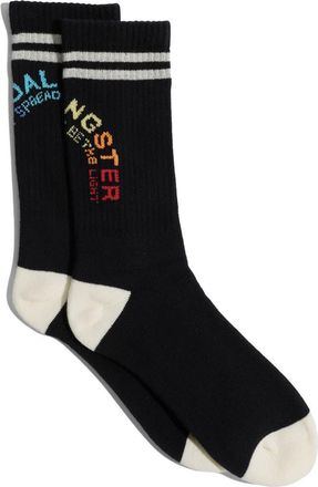 Spiritual Gangster Rainbow Crew Socks in Black at Nordstrom