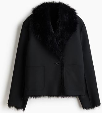 H&M Double-faced Jacket in Black at Nordstrom, Size Xx-Large