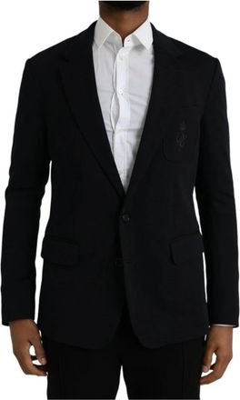 Dolce & Gabbana Slim Fit Wol Blazer - Heren - Blazers - Zwart - XS - Wol - Jassen