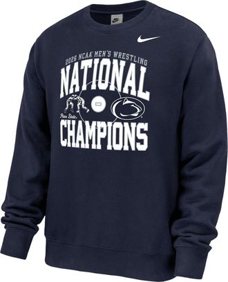 Nike Penn State Nittany Lions Nike Mens Wrestling Crew-Neck Sweatshirt in Blue | M33234P599PNST-BLK
