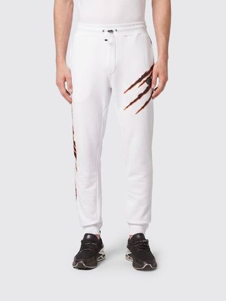 Plein Sport Jersey Jogging Trousers with Contrast Logo and Drawstring