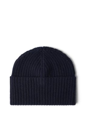 Brunello Cucinelli Cashmere rib knit beanie in Navy Blue at Nordstrom, Size Xx-Large