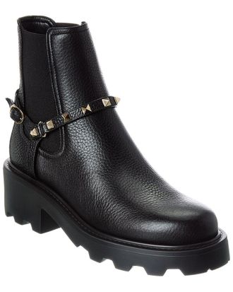 Valentino Rockstud Grainy Leather Boot