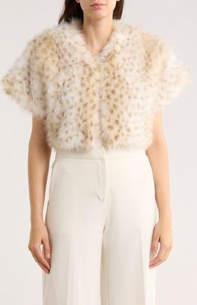 La Fiorentina Spotted Faux Fur Caplet in Beige at Nordstrom Rack