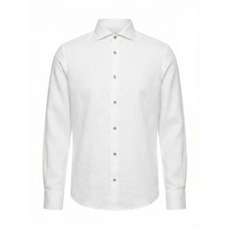 PESERICO Peserico, Formal Shirts, male, White, Size: 2XL Classic Linen Shirt