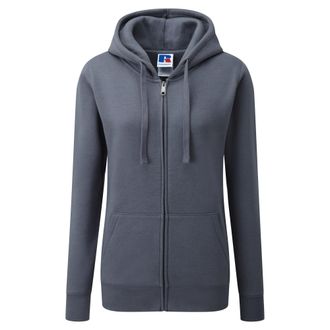 Russell Athletic Russell Dames Premium Authentieke Hoodie met rits (3-laagse stof) (Konvooi Grijs)