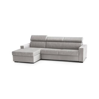 Dmora Sof&aacute; Fijo Dndiay, Sof&aacute; De Esquina, 100% Made In Italy, Sof&aacute; De Sal&oacute;n Con Chaise Longue, En Tela Acolchada - Pen&iacute;nsula Contenedor Izquierda, Con Reposa