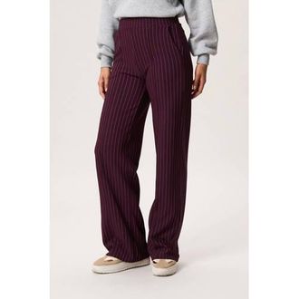 Miss Etam wide leg high waist pantalon donkerpaars