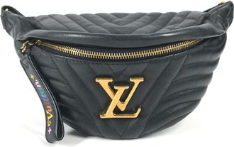 Louis Vuitton Black Leather Fanny Pack Sling Bag (Pre-Owned)