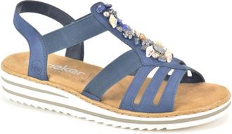Rieker Blauw Sand. + Fantasie - Dames - Sleehakken - Blauw - 37 EU - Schoenen