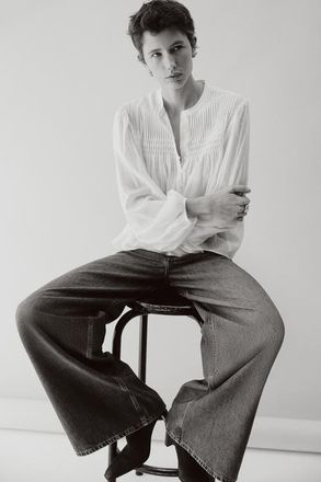 H&M Pintucked Blouse in White at Nordstrom, Size X-Small