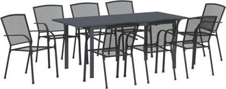 vidaXL Garden Dining Set 9 pcs Anthracite Steel Vidaxl