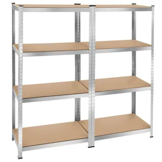 TecTake Estanter&iacute;a industrial de 4 baldas hasta 640 kg, 160x160x40cm marr&oacute;n