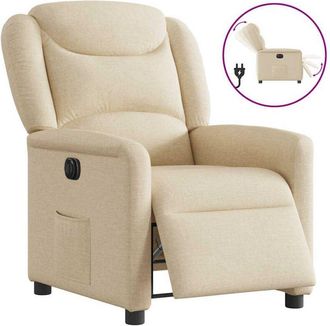 vidaXL Vidaxl - Sill&oacute;n Reclinable El&eacute;ctrico De Tela Crema