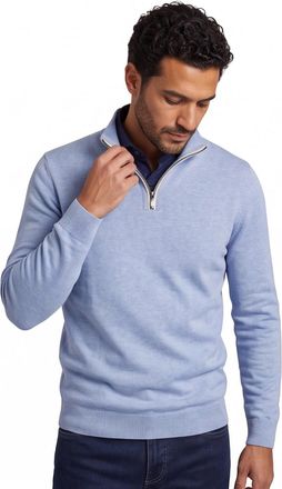 Casamoda Casa Moda half zip pullover effen lichtblauw