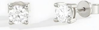 Mint & Lily Classic Cubic Zirconia Stud Earrings in Silver at Nordstrom, Size Medium