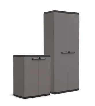 Keter Set Armadio In Resina pi&ugrave; Alto E Basso, 68x39x166/83 Cm