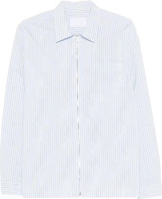 Prada Striped Shirt With Full Zip Clothing