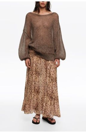 Bimba & Lola Dots Gathered Flared Skirt in Watercolor Dots at Nordstrom, Size X-Small Eu