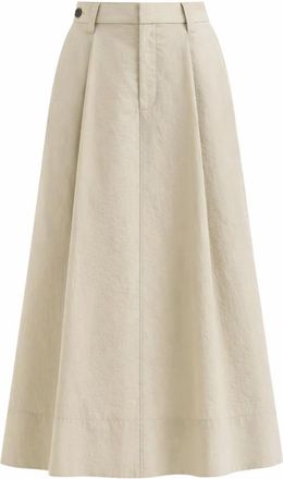 Brunello Cucinelli Cotton Midi Rok - Dames - Midirokken - Beige - M - Katoen - Rokken