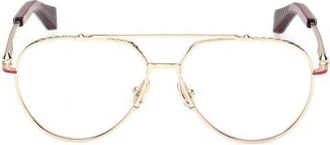 Christian Louboutin 57mm Pilot Optical Glasses in Pale Gold at Nordstrom
