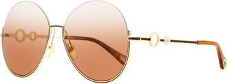 Chlo&eacute; CH0067S Round Semi-Rimless Sunglasses - Gold