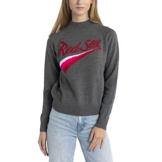 Lusso Womens Lusso Gray Boston Red Sox Serena Raglan Pullover Sweater at Nordstrom, Size Xx-Large